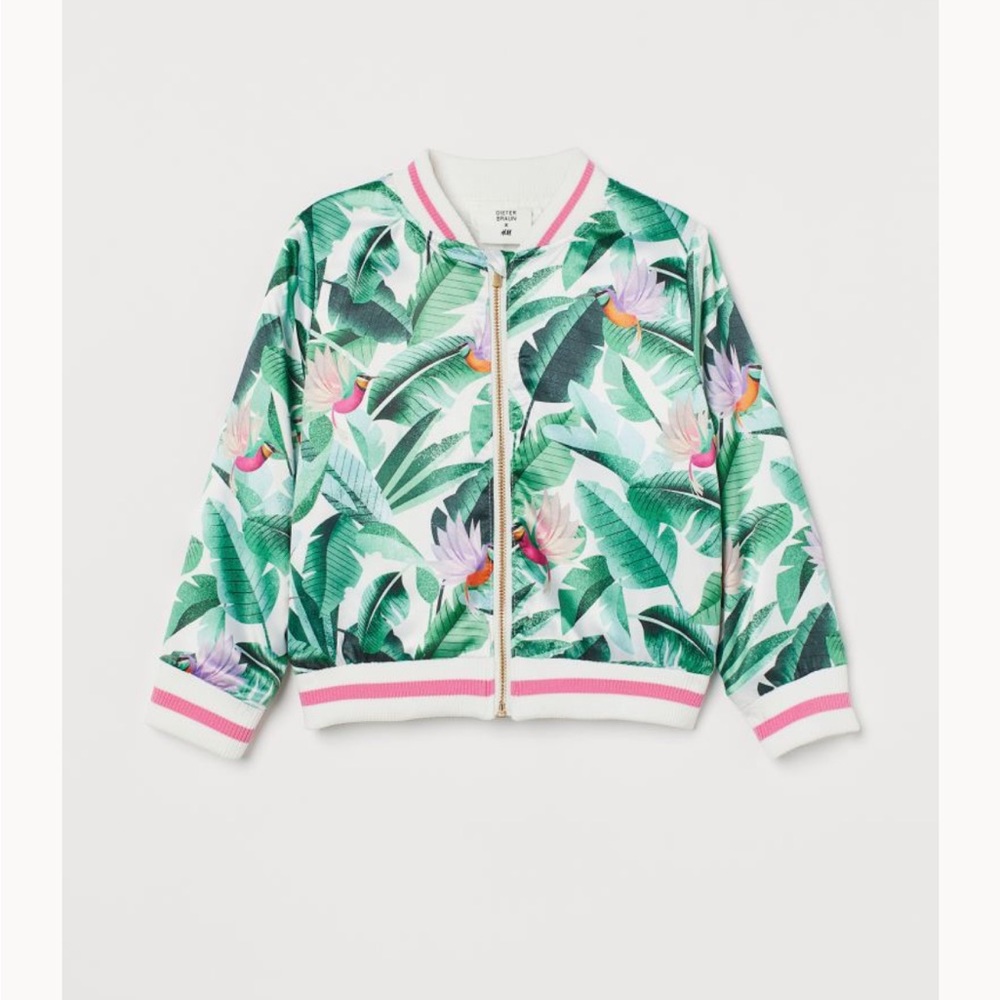 HM x DIETER BRAUN Tropical Bird Bomber Jacket Set 6YO 120 cm